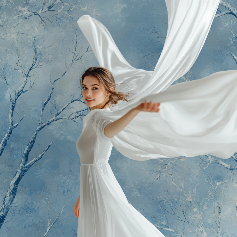 Frosted Blue Tree Wallpaper | Murals Wallpaper