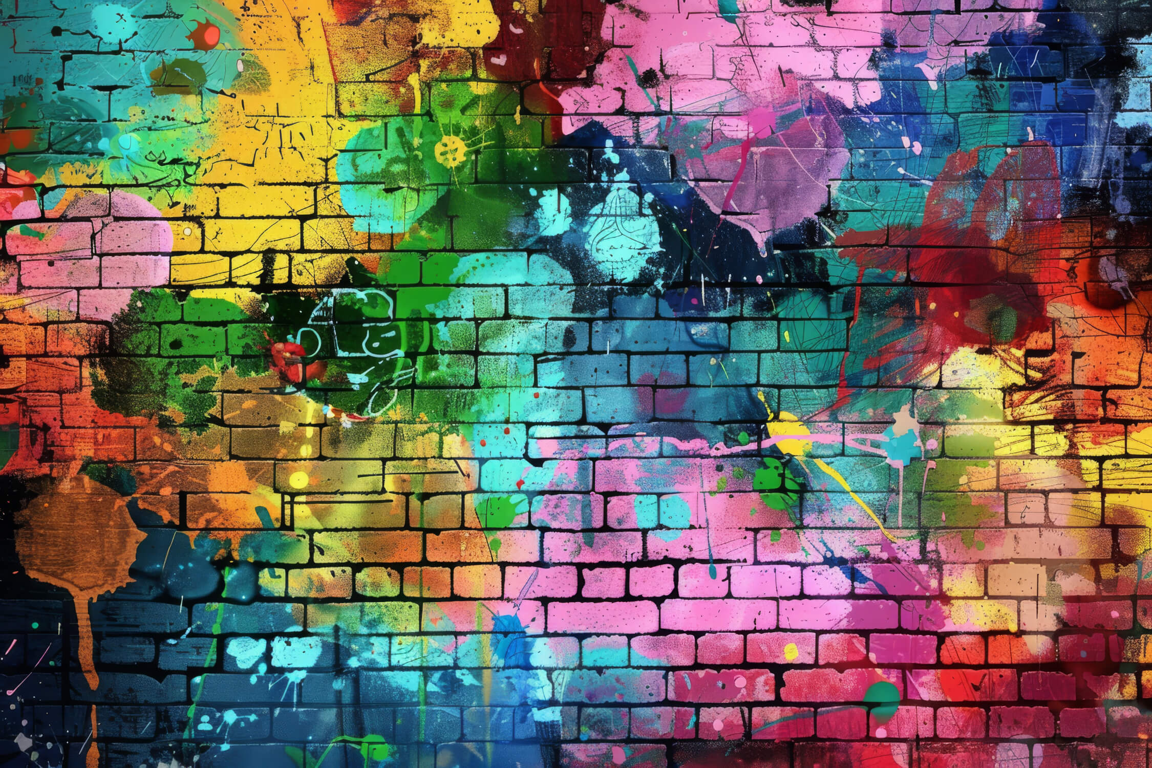 Graffiti-Brickpapier auf der Wand