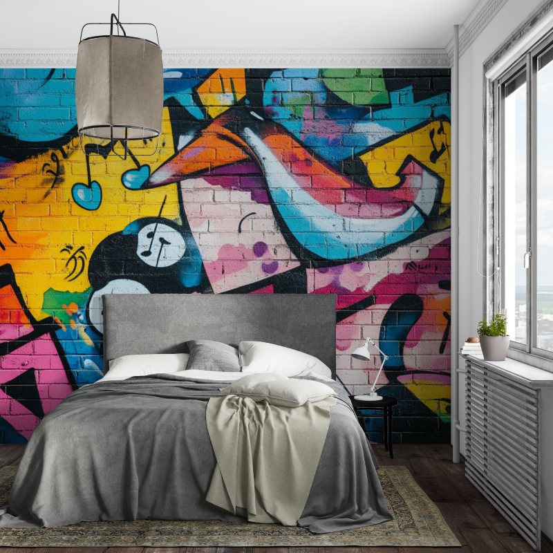 Brick and Music Tag Wallpaper | Murals Wallpaper