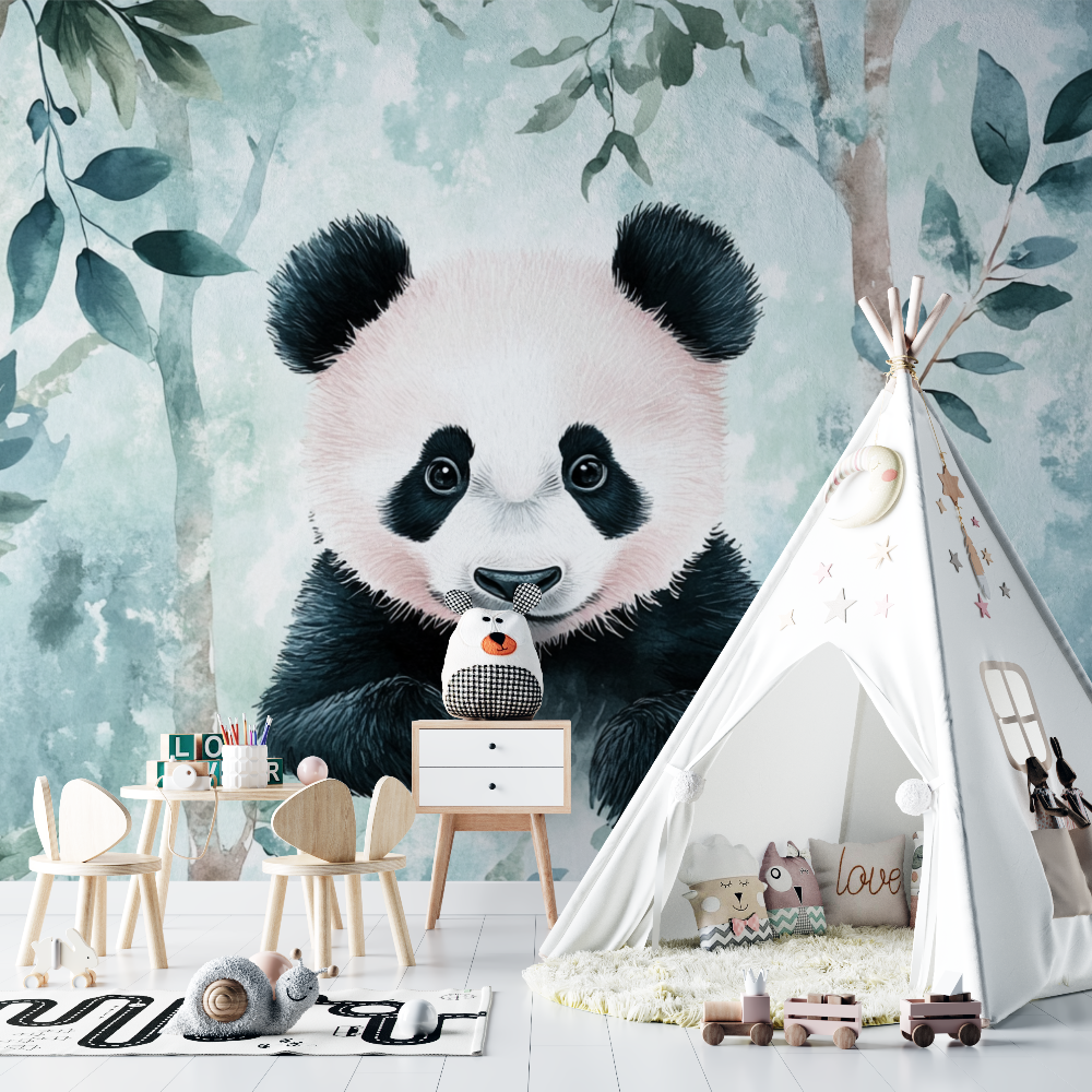Enchanted Forest Panda Wallpaper | Murals Wallpaper