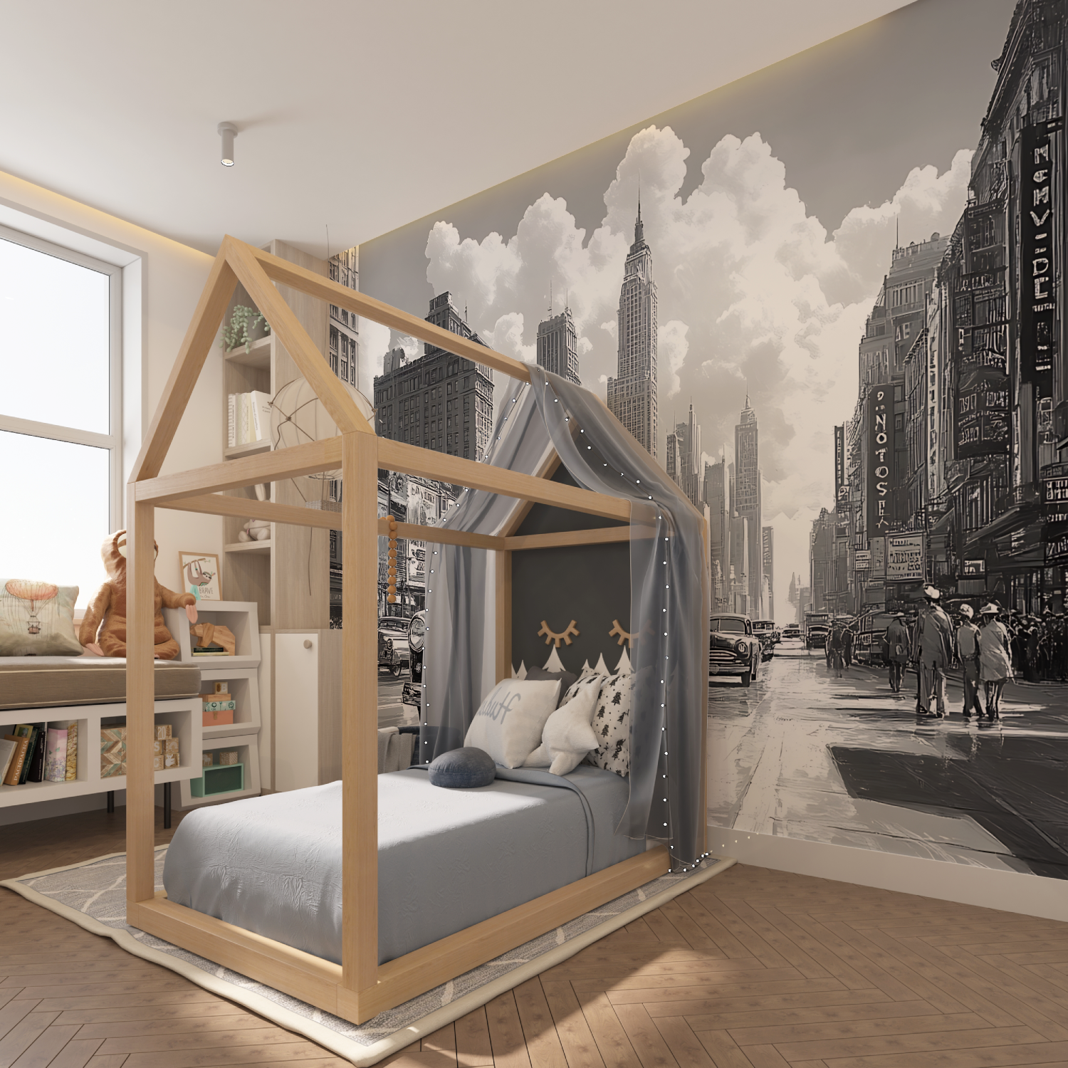 Schwarz-Weiß-Wallpaper mit US-Automotiven | Wandbilder