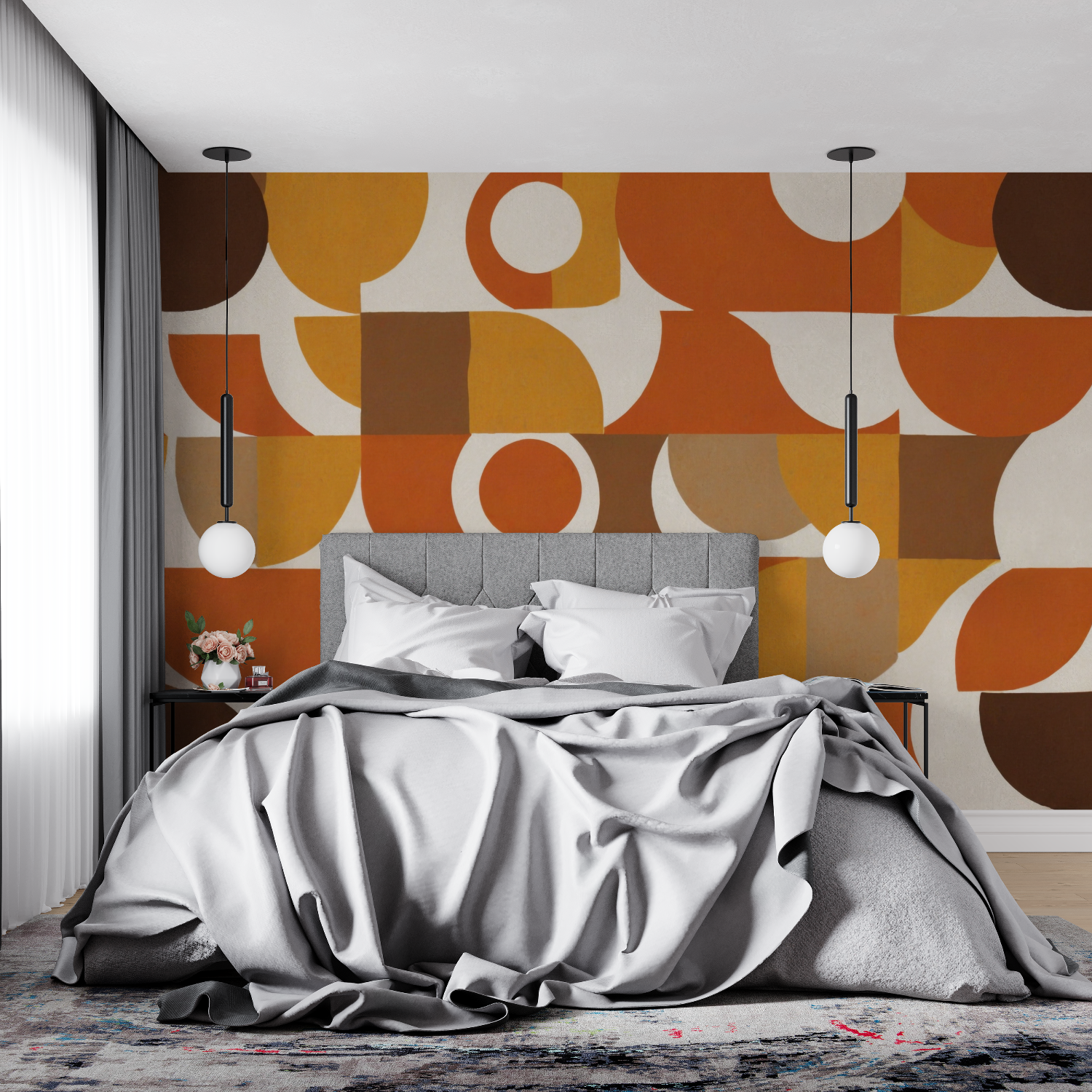 Tapeten Vintage Orange - tendance mur