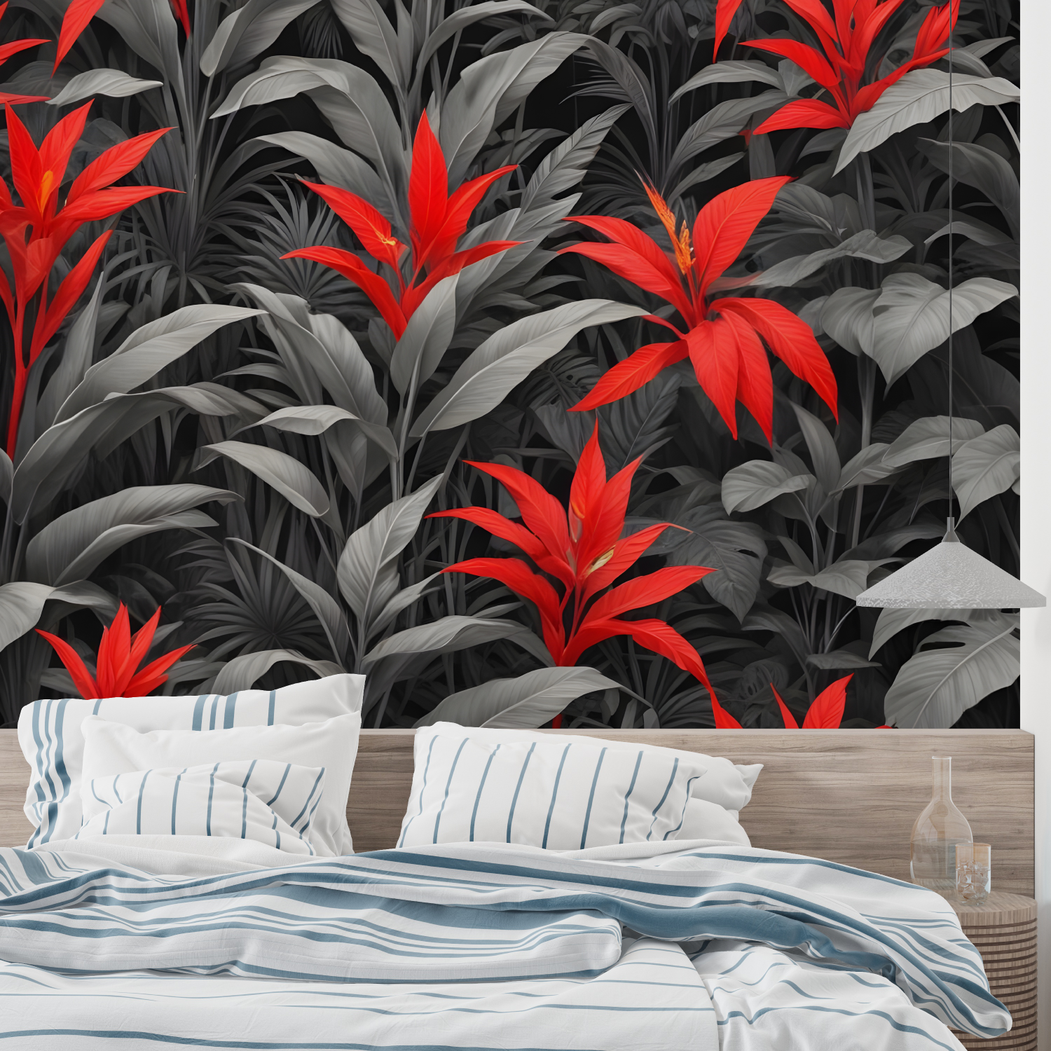 Gray Red Wallpaper | Murals Wallpaper