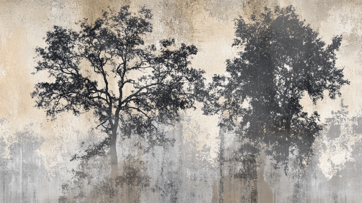 Tree Wallpaper on Concrete | Murals Wallpaper