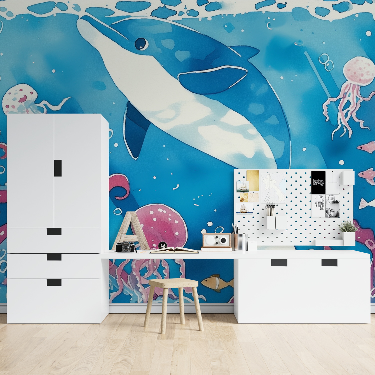 Kindertapete in Marineblau | Wandtapete