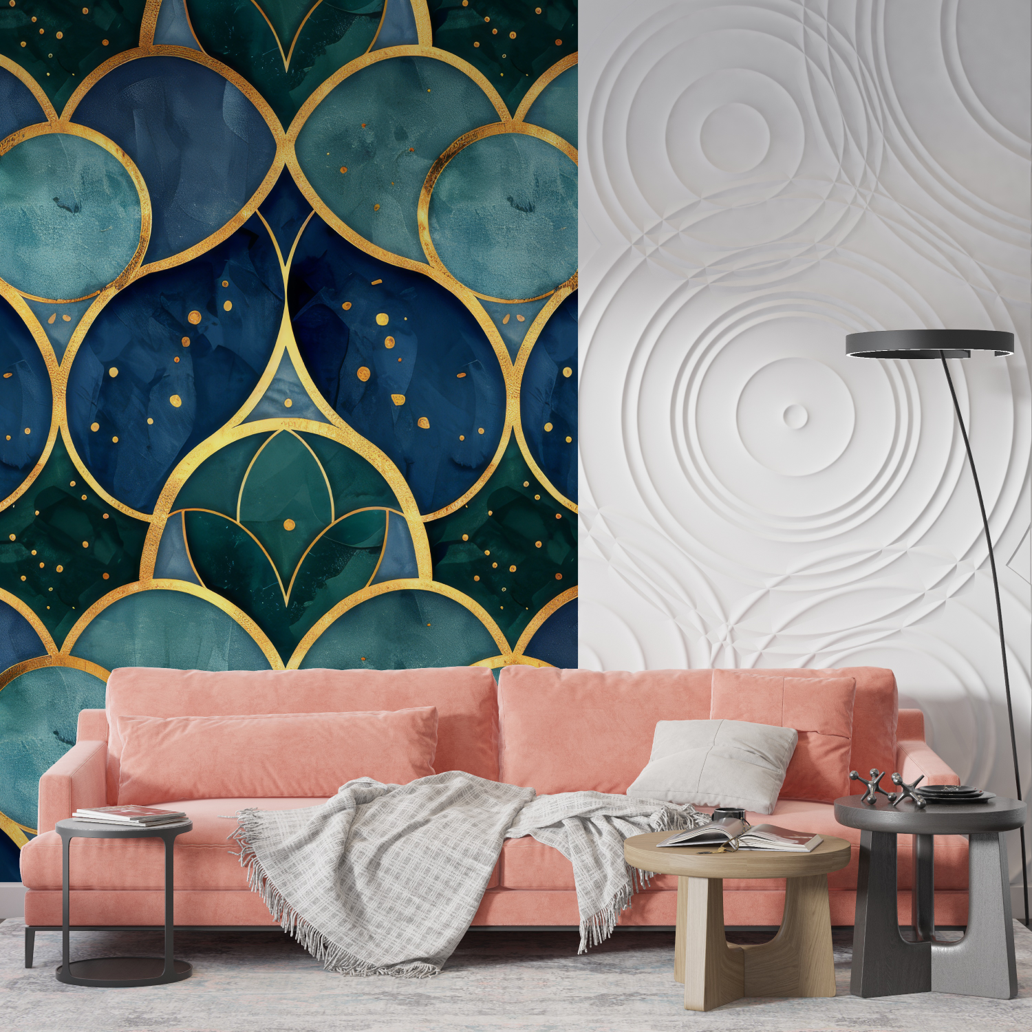 Art Deco Blue Green Wallpaper | Murals Wallpaper