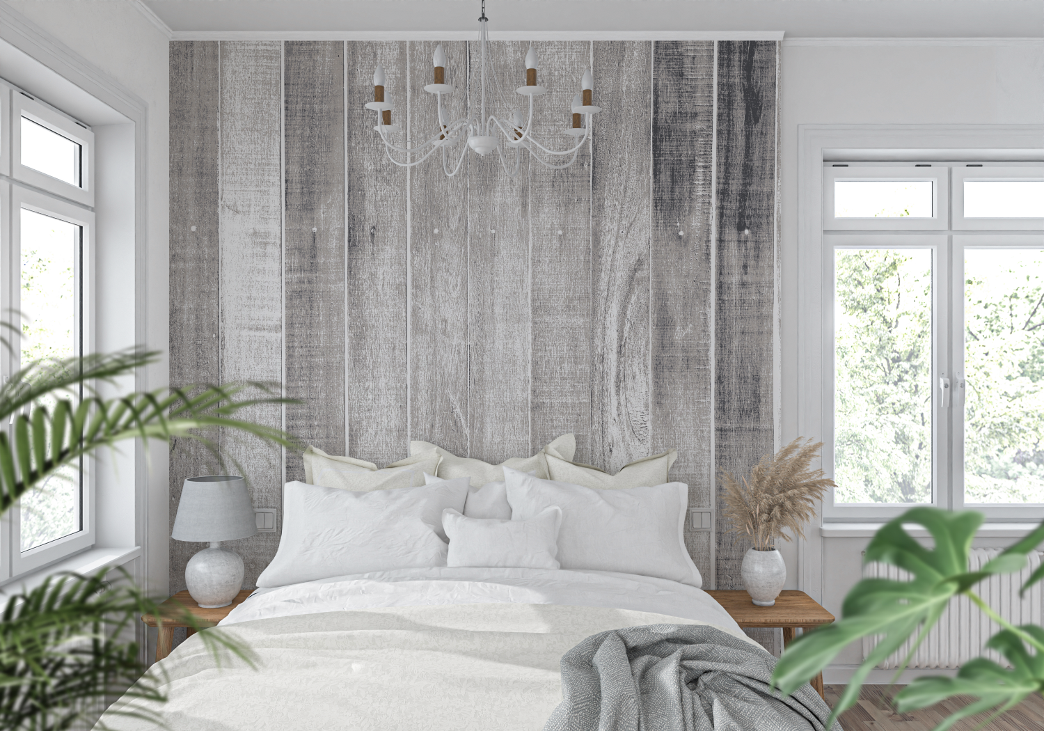 Graue Holztapete | Wandbilder Tapete