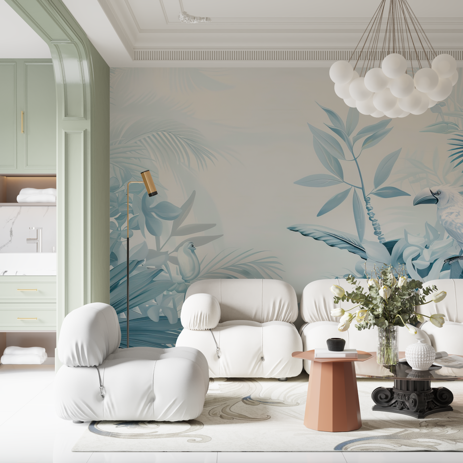 Blaue Tapete für Schlafzimmer | Murals Wallpaper