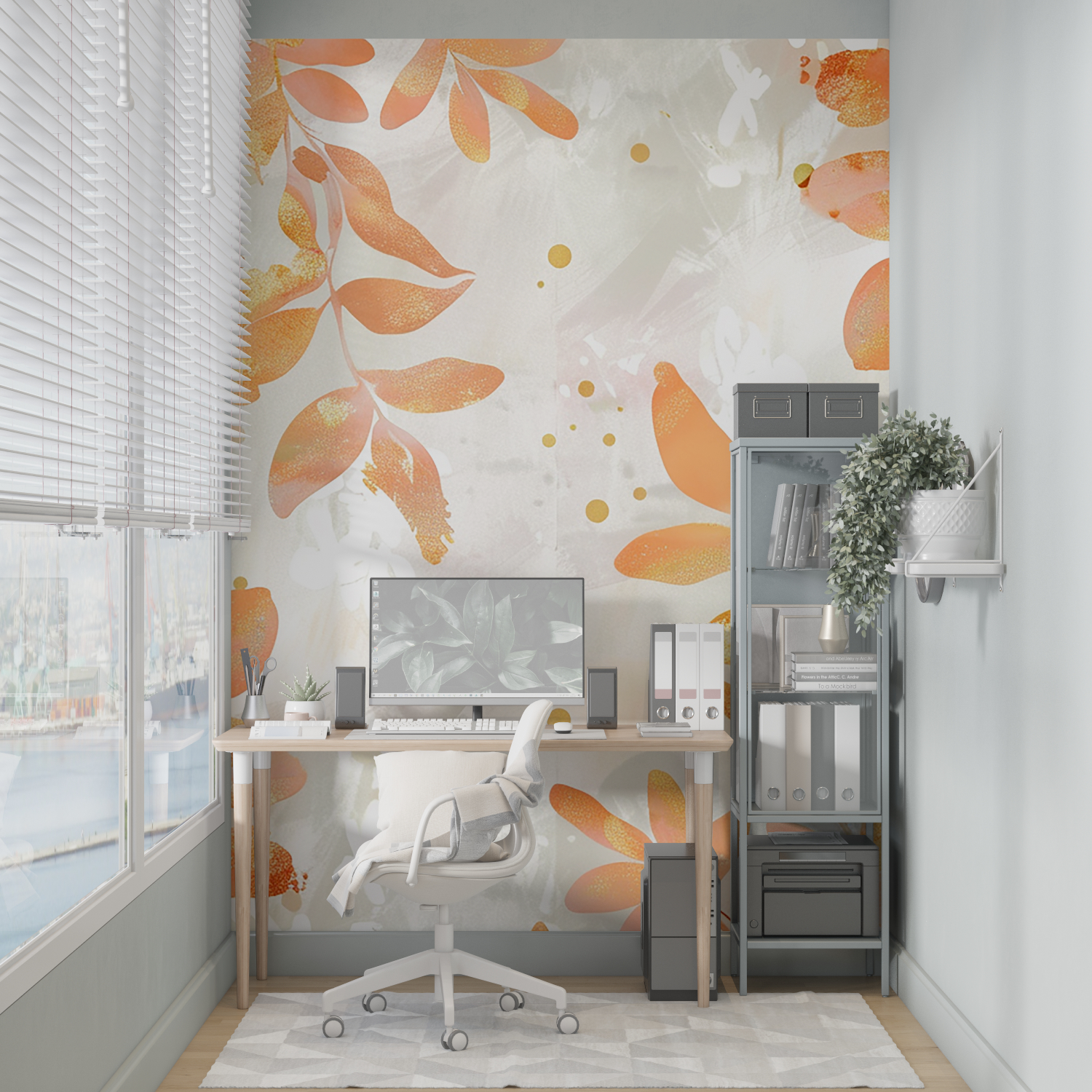 Rosa Orange Gold Tapete | Wandbilder Tapete