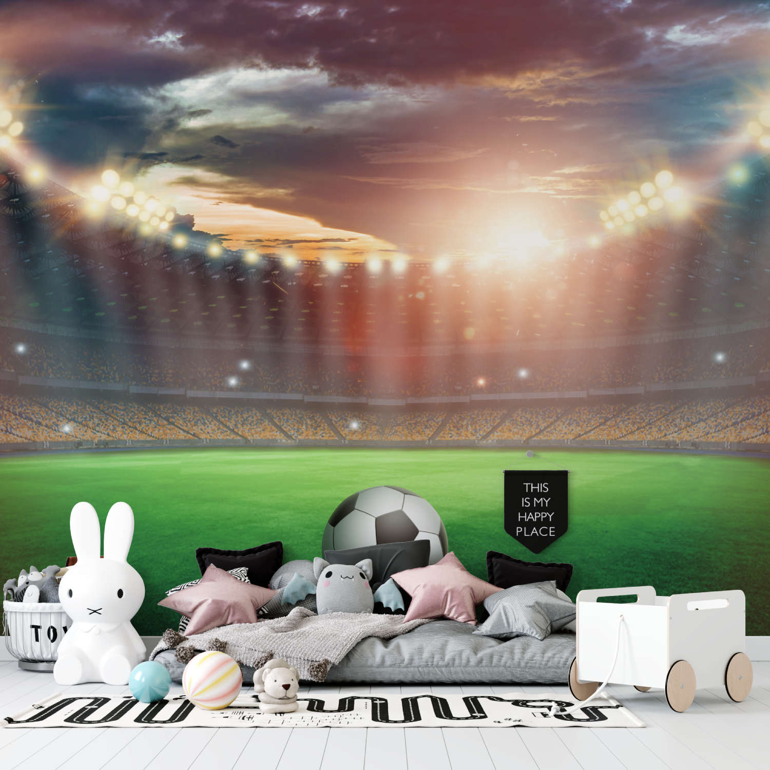 Fußball-Schlafzimmertapete | Wandtapete