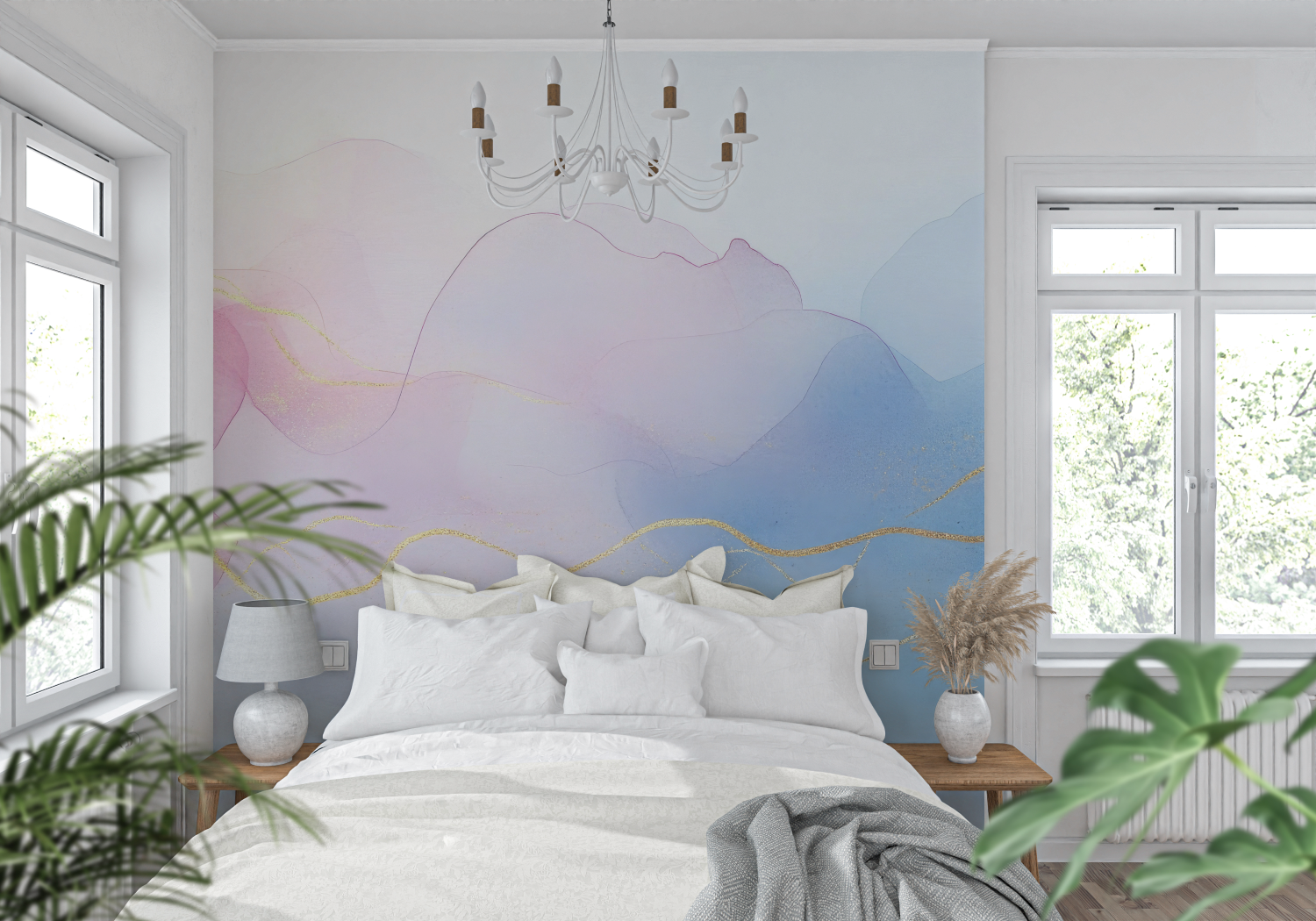 Watercolor Rose Gold Wallpaper | Murals Wallpaper