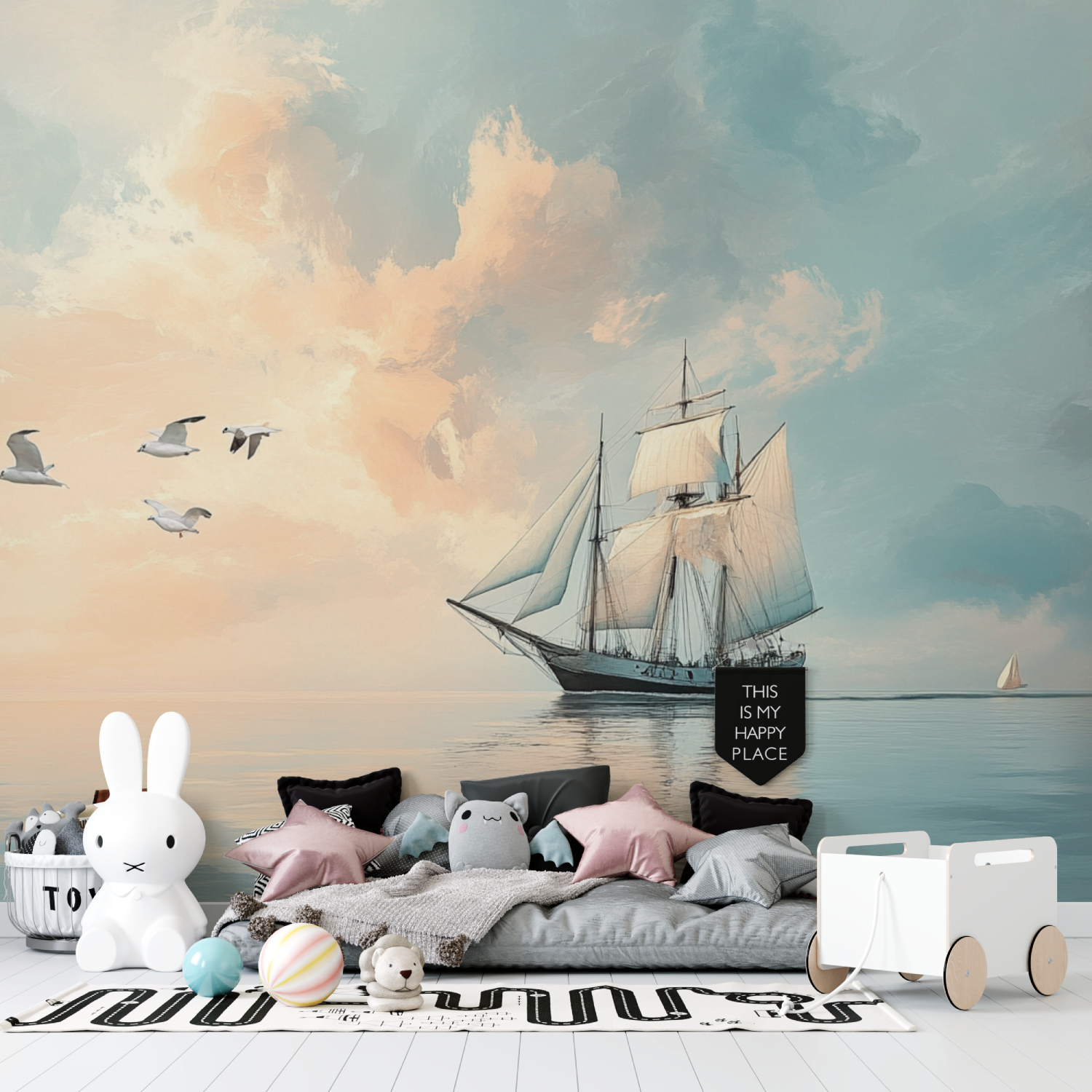 Nautical Sailboat Mural Wallpaper | Murals Wallpaper