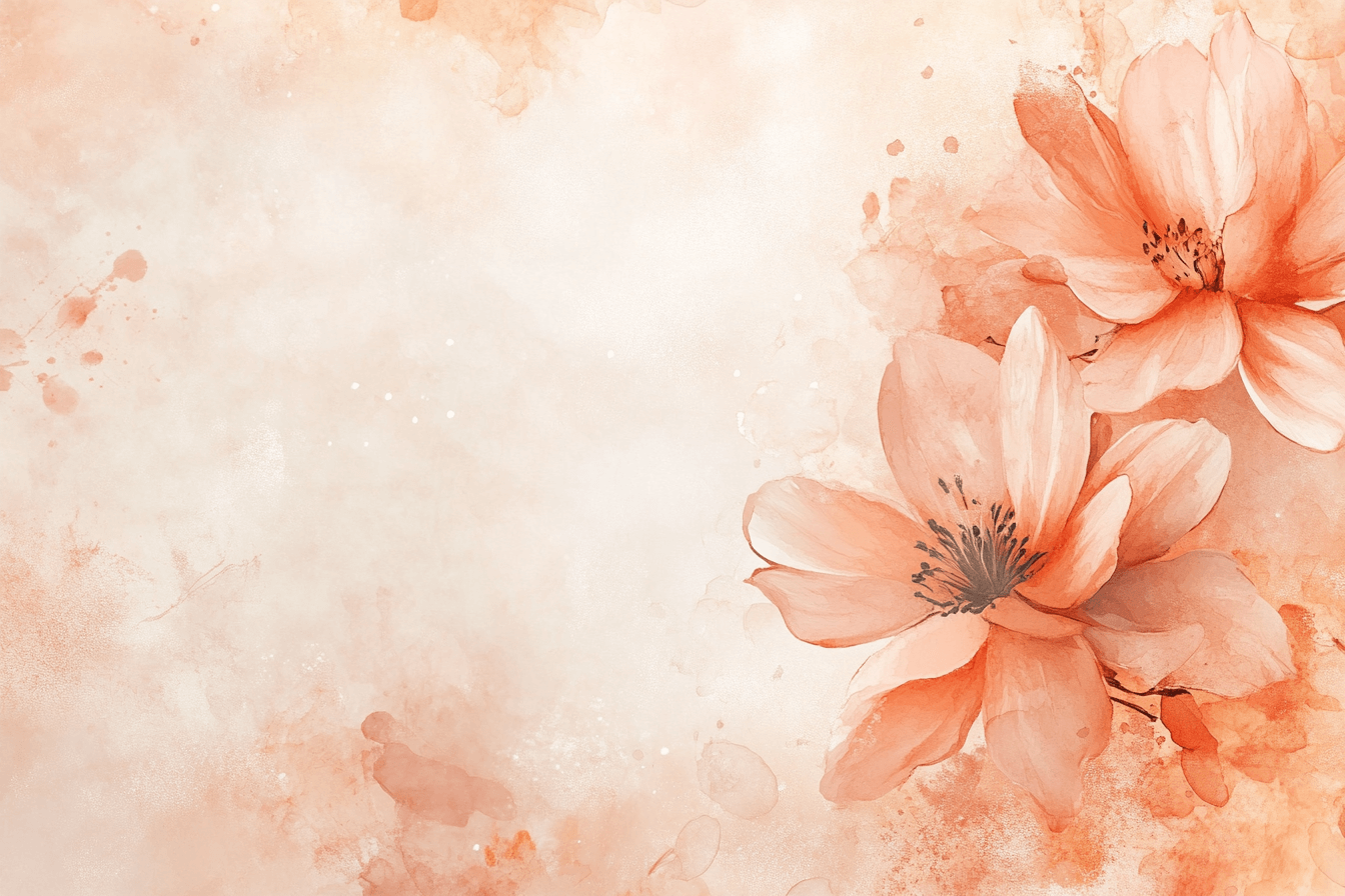 Terracotta Floral Watercolor Wallpaper | Murals Wallpaper
