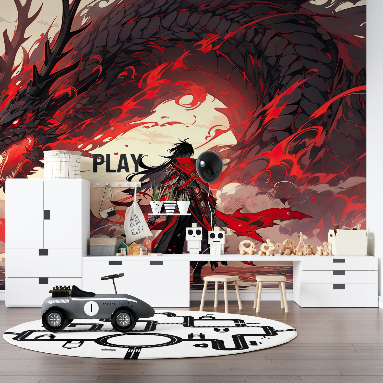 Red Dragon Anime Wallpaper | Murals Wallpaper