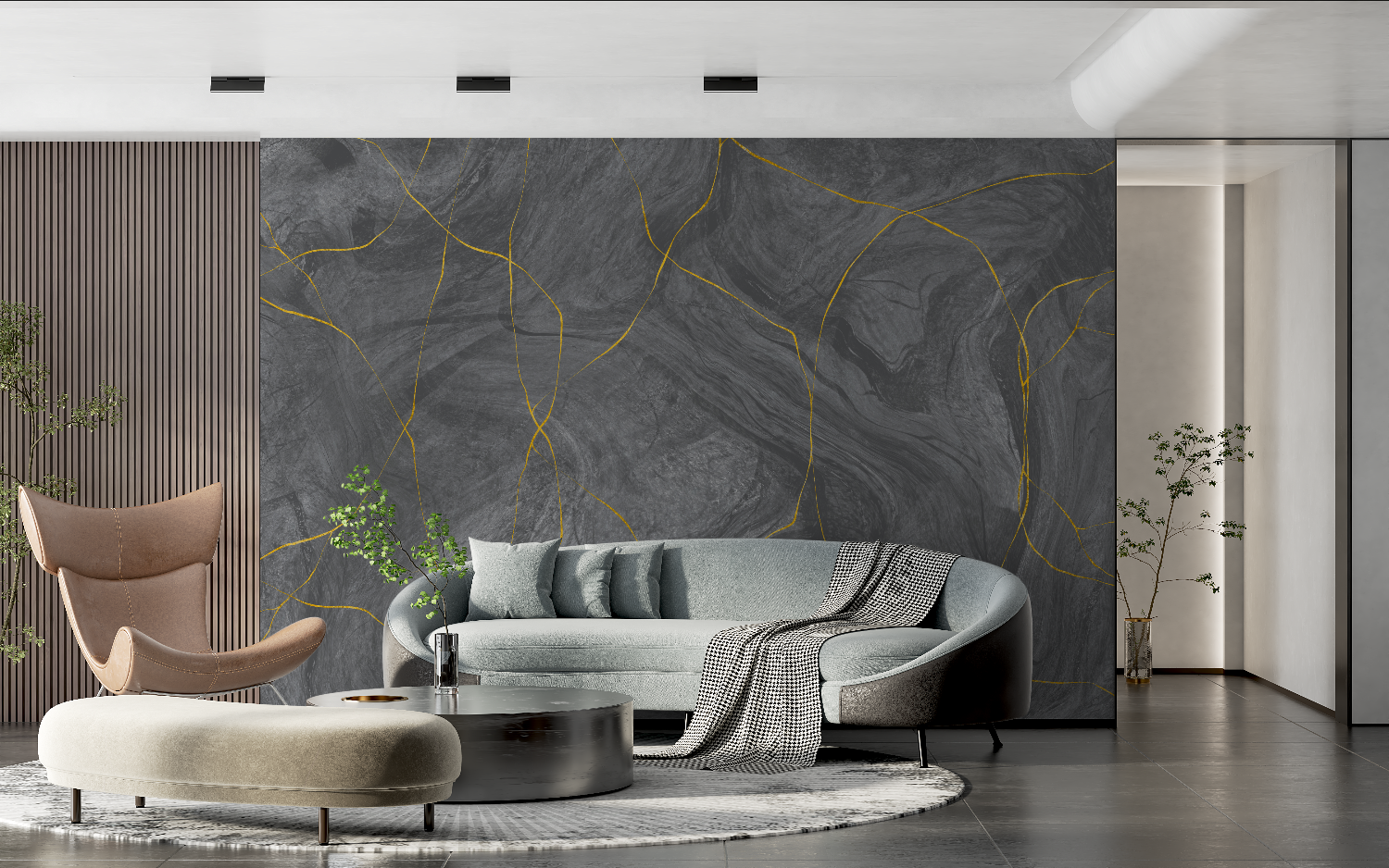 Golden Gray Wallpaper | Murals Wallpaper