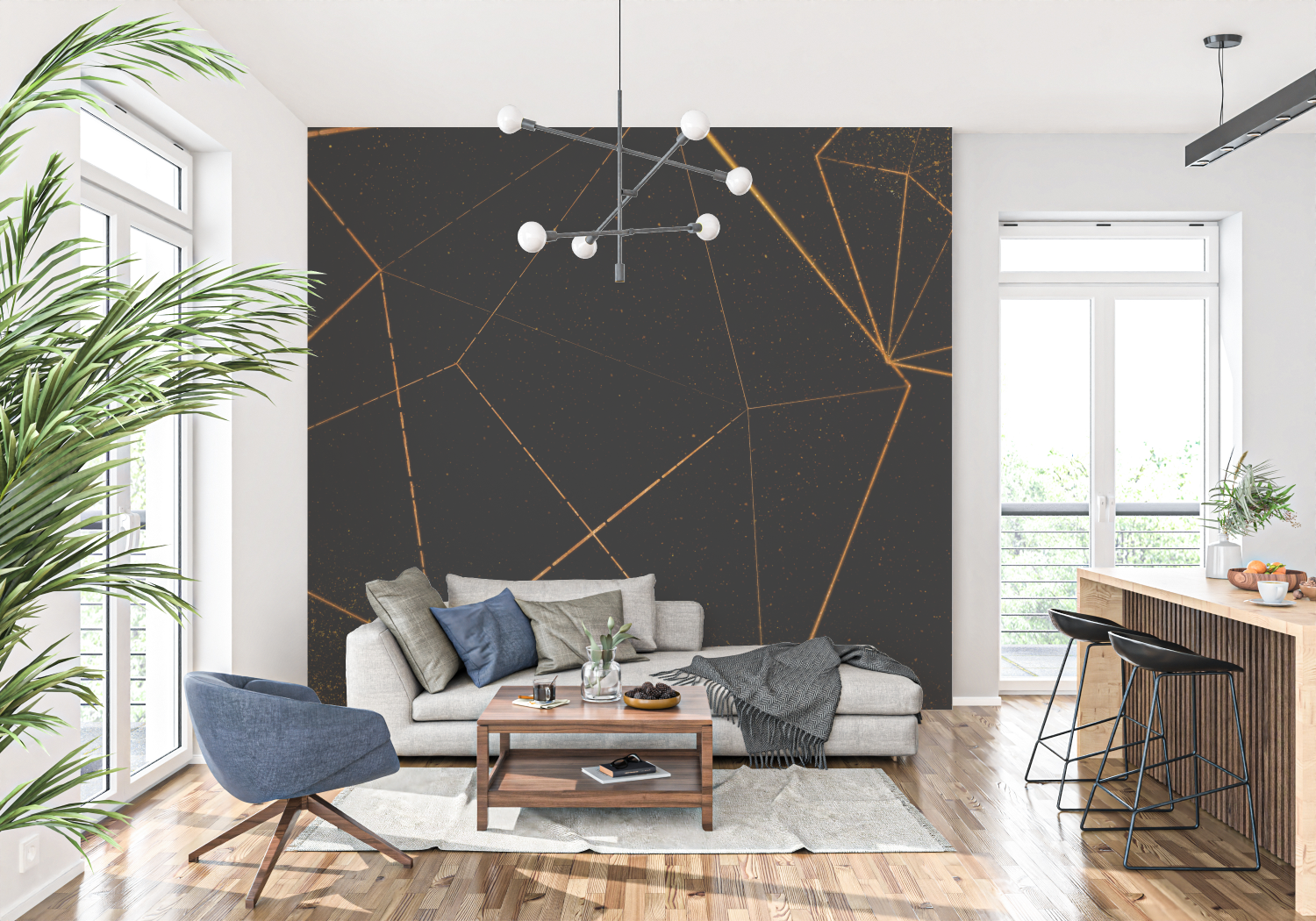 Orange Black Wallpaper | Murals Wallpaper