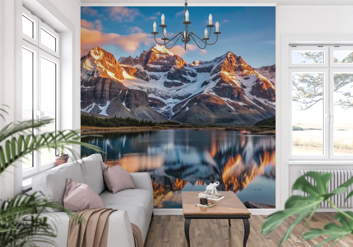 Golden Hour Mountain Mural Wallpaper | Murals Wallpaper