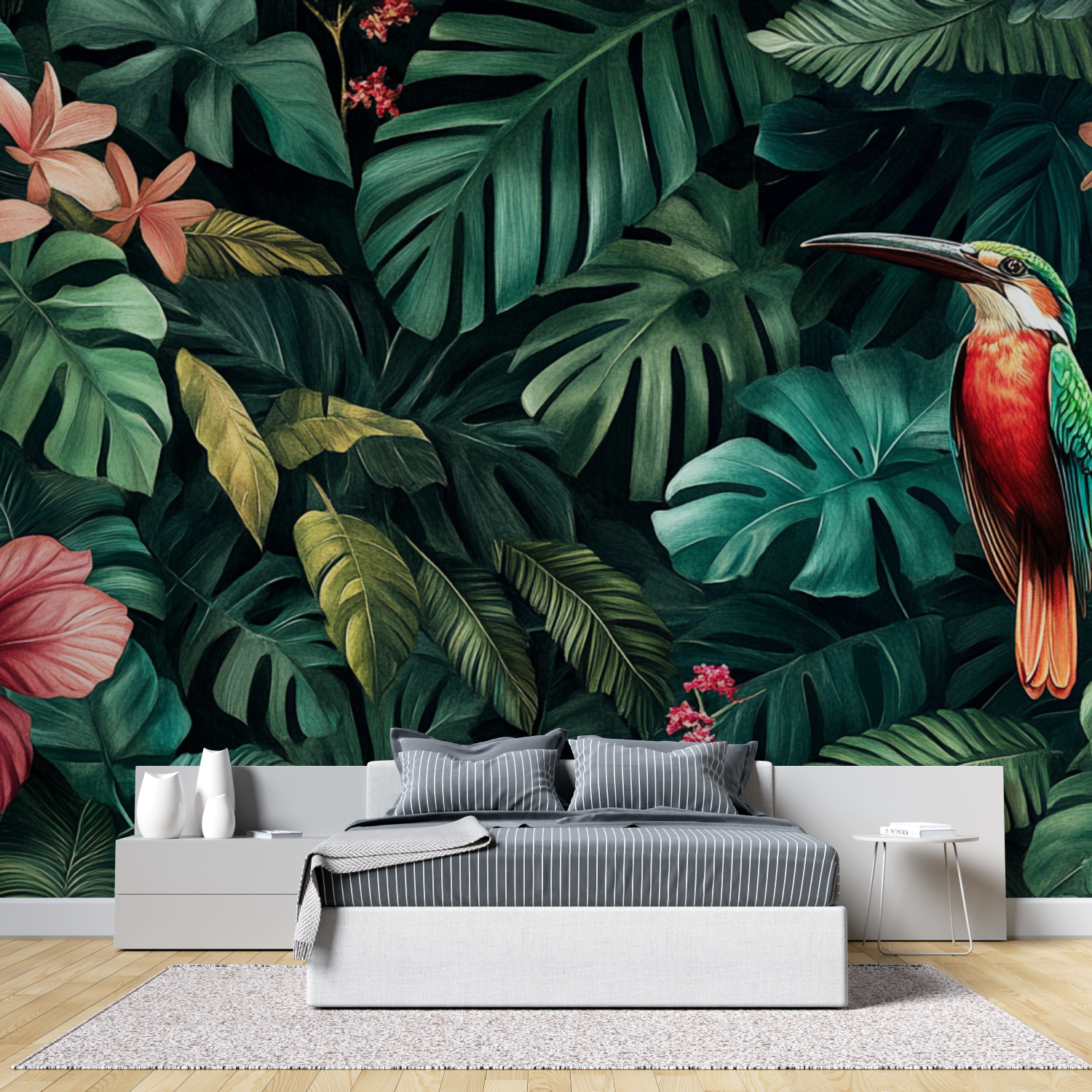 Exotic Jungle Watercolor Wallpaper | Murals Wallpaper