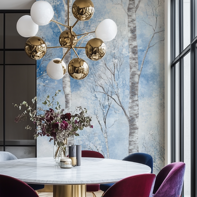 Schnee-Baumtapete | Murals Wallpaper