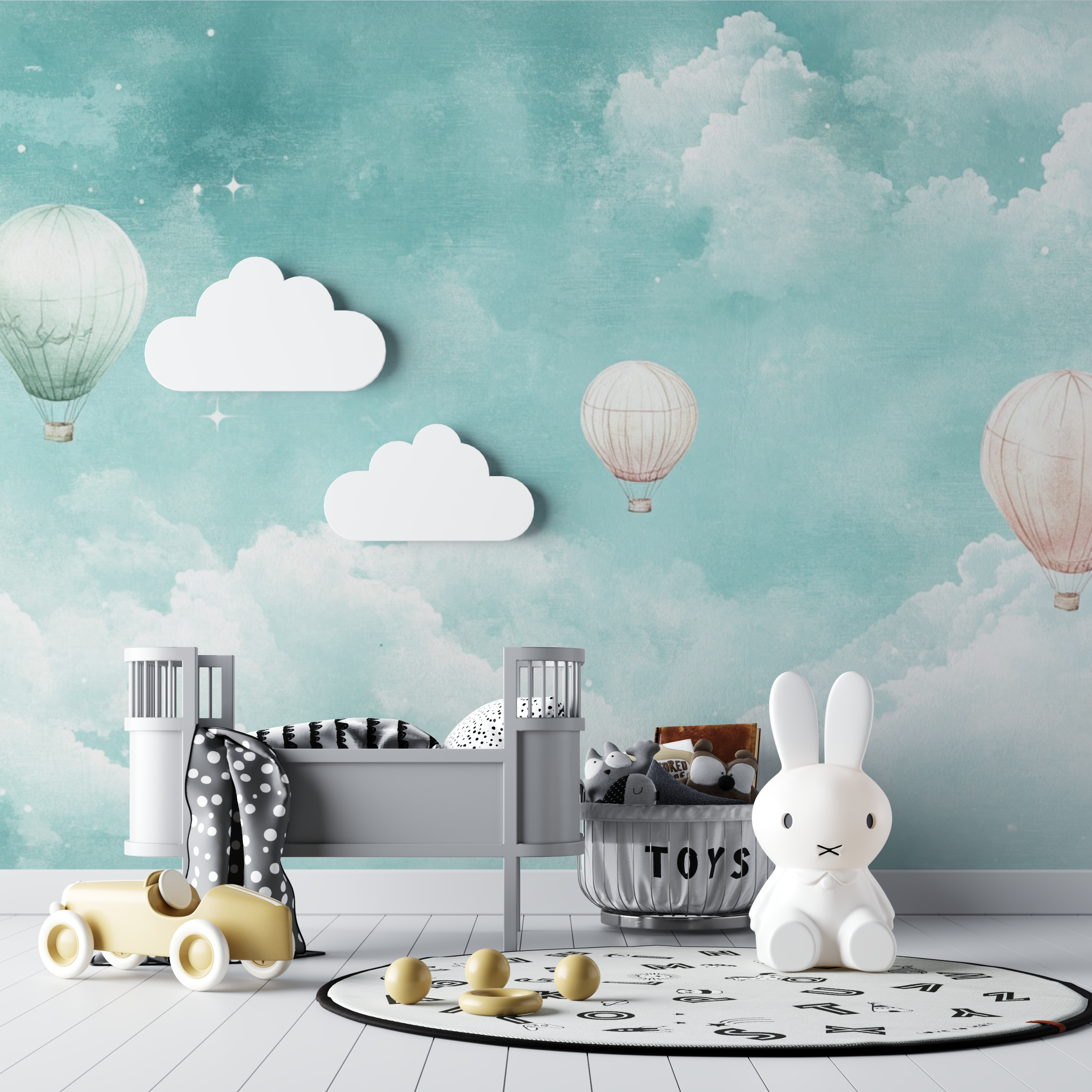 Hot Air Balloon and Seascapes Wallpaper | Murals Wallpaper