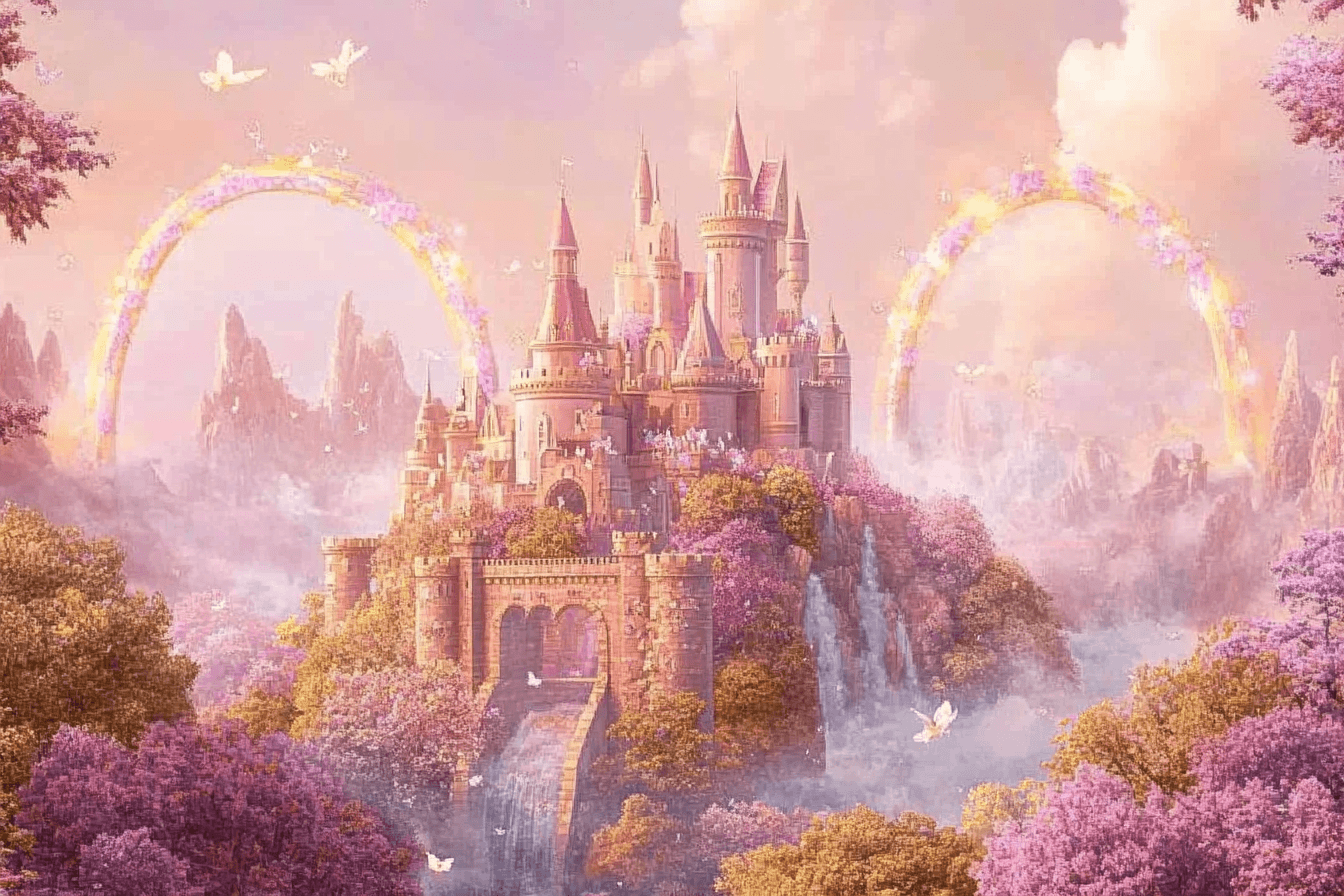 Rainbow Castle Wallpaper | Murals Wallpaper