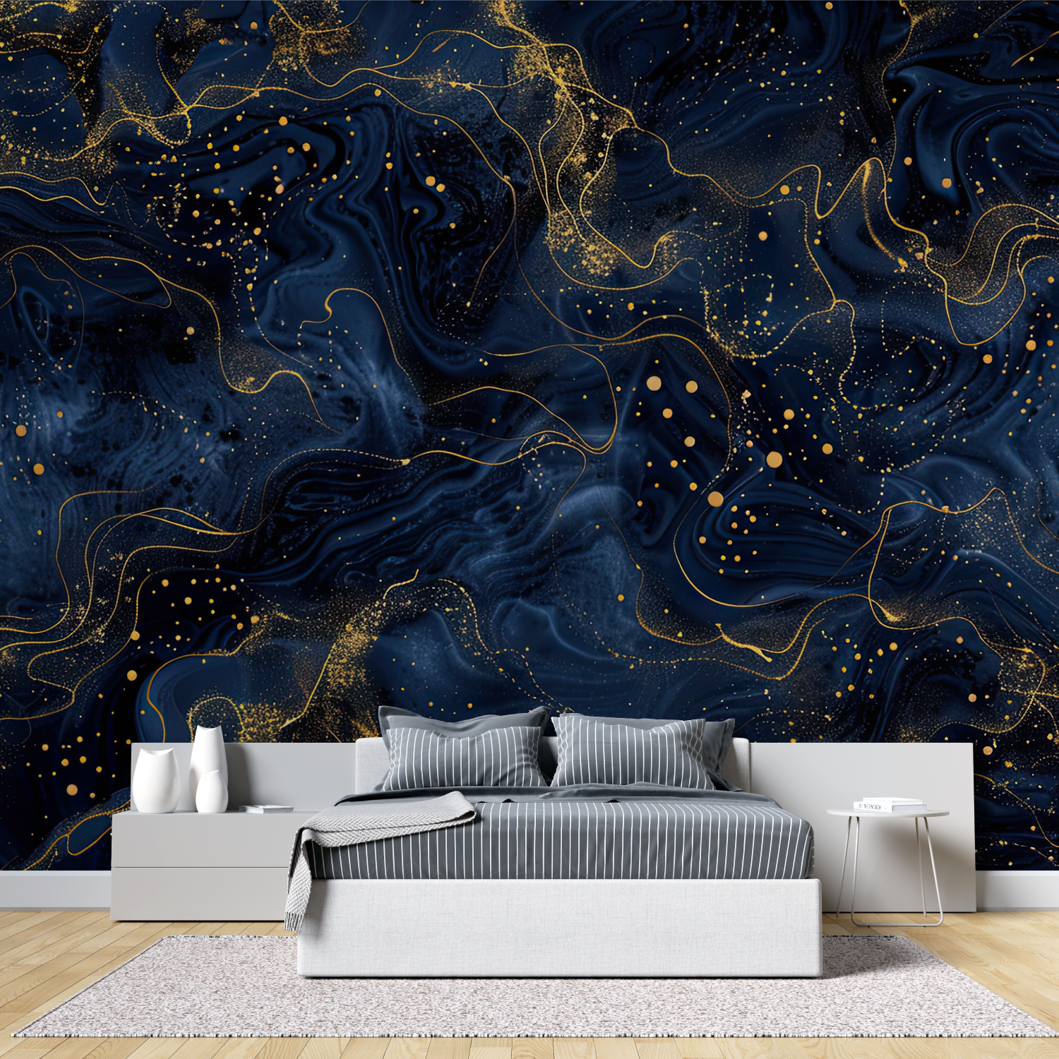Blue and Black Wallpaper | Murals Wallpaper