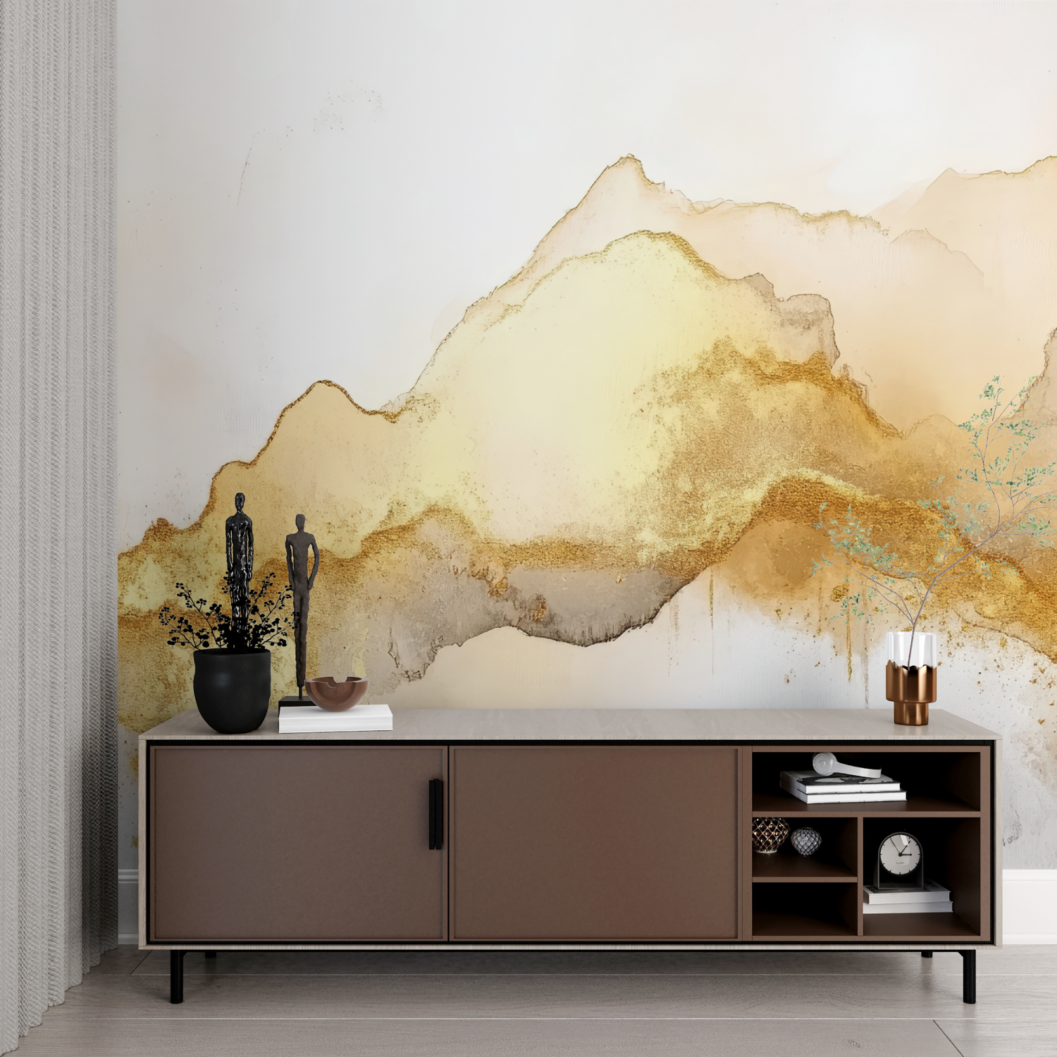 Gold Watercolor Wallpaper | Murals Wallpaper