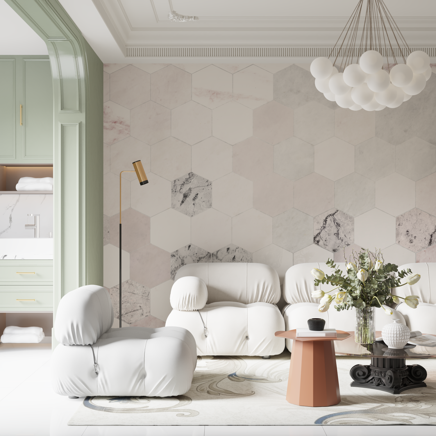 Gray and Pink Wallpaper | Murals Wallpaper