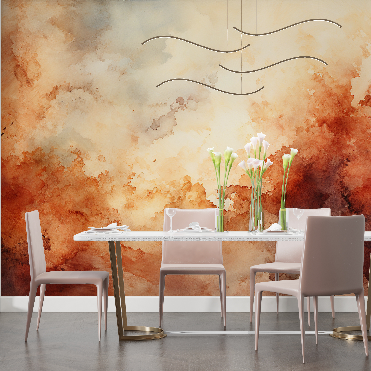 Dark Tones Watercolor Wallpaper | Murals Wallpaper