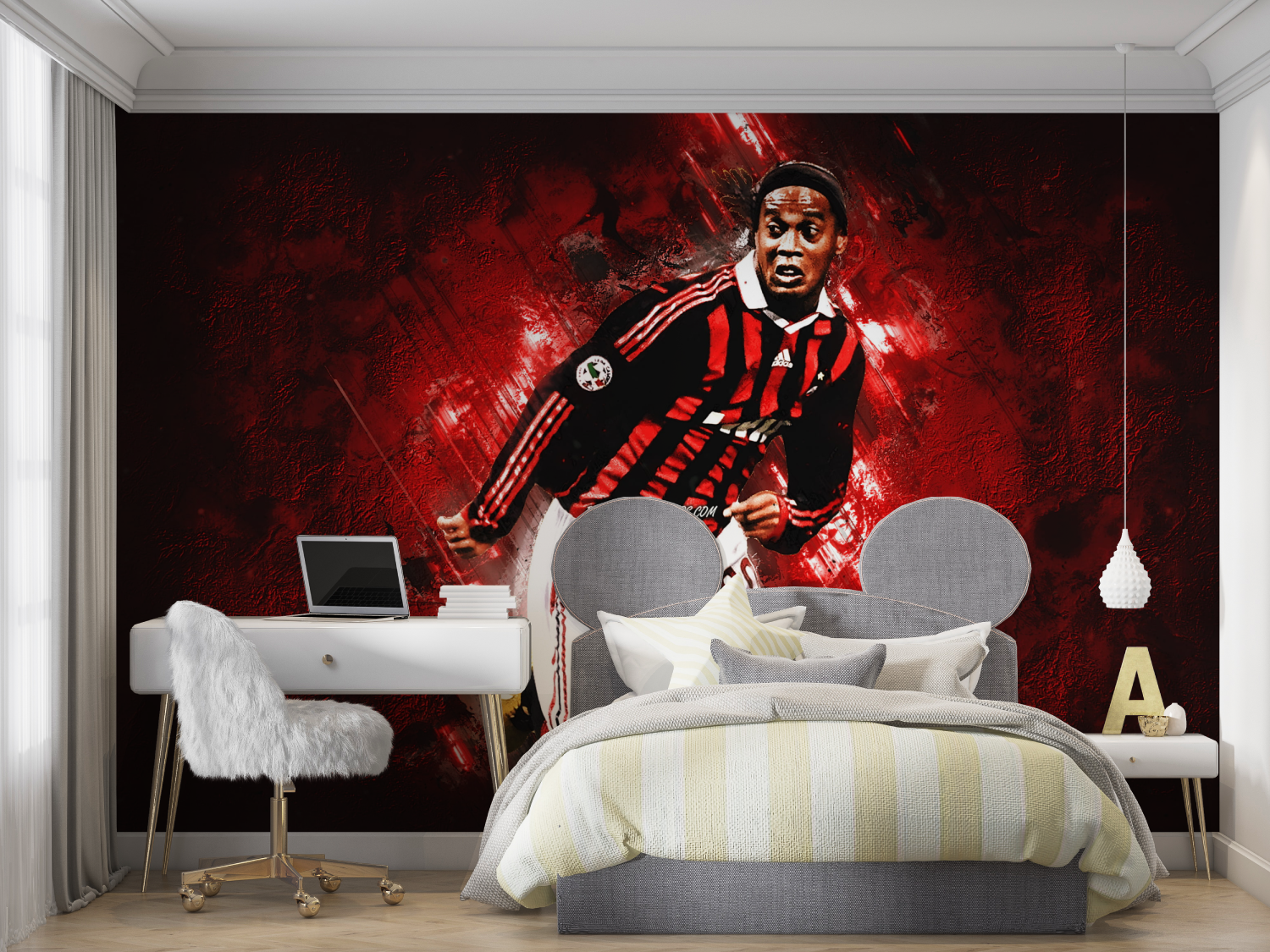 Ronaldinho Red Soccer Day Wallpaper | Murals Wallpaper