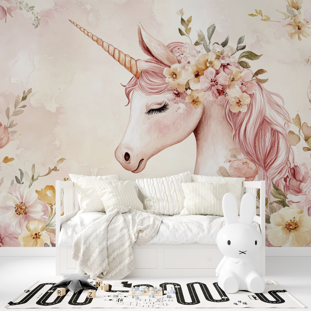 Unicorn Floral Dancer Room Wallpaper | Murals Wallpaper