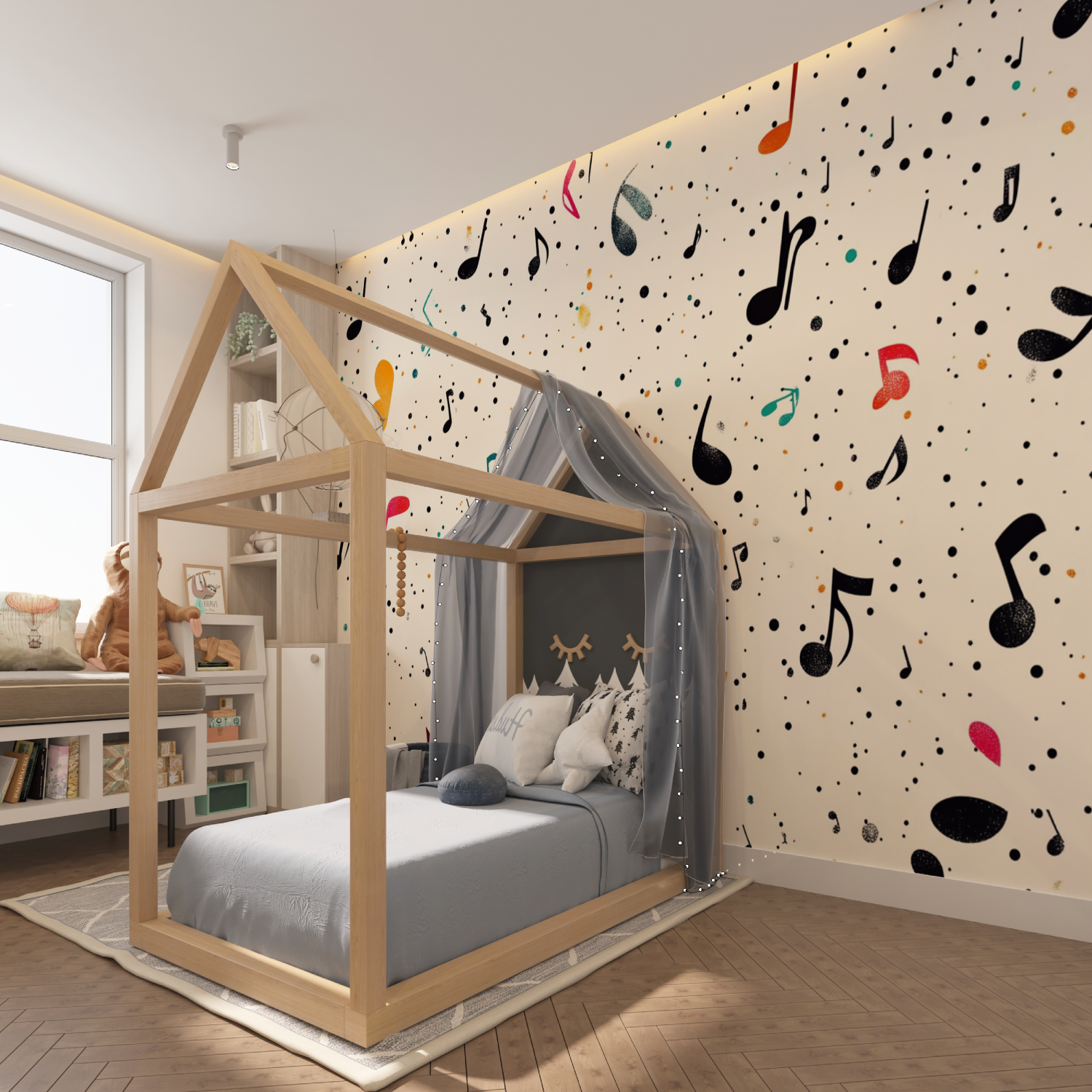 Musikbordüre-Tapete | Wandbild-Tapete