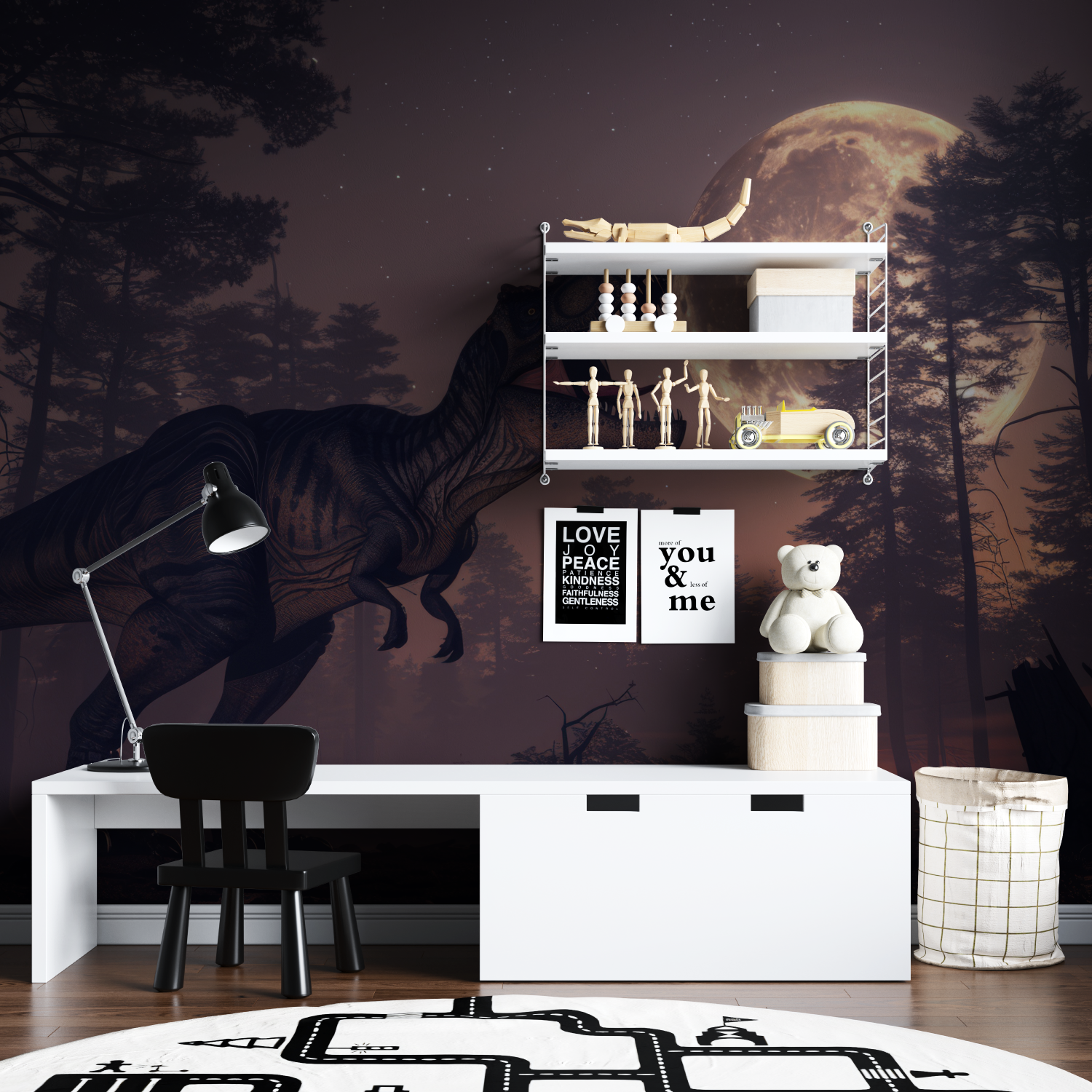 T-Rex Full Moon Wallpaper | Murals Wallpaper