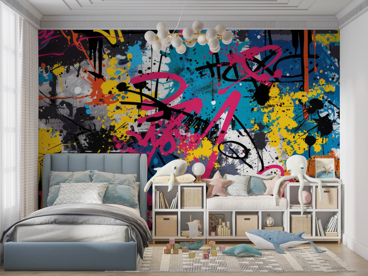 Tapeten Graffiti Ado – Zimmer mit Panoramablick