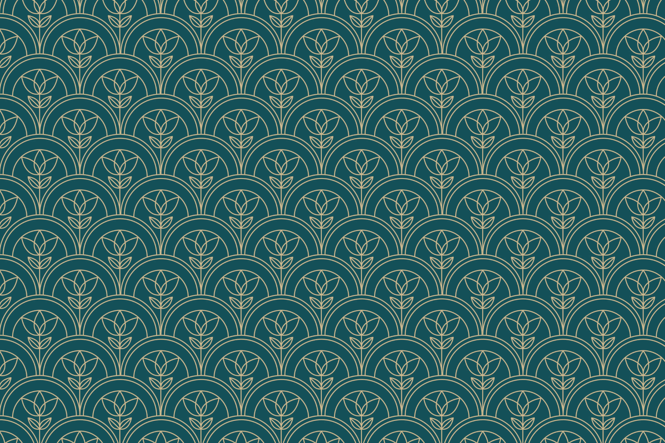 Art Nouveau Green Wallpaper | Murals Wallpaper