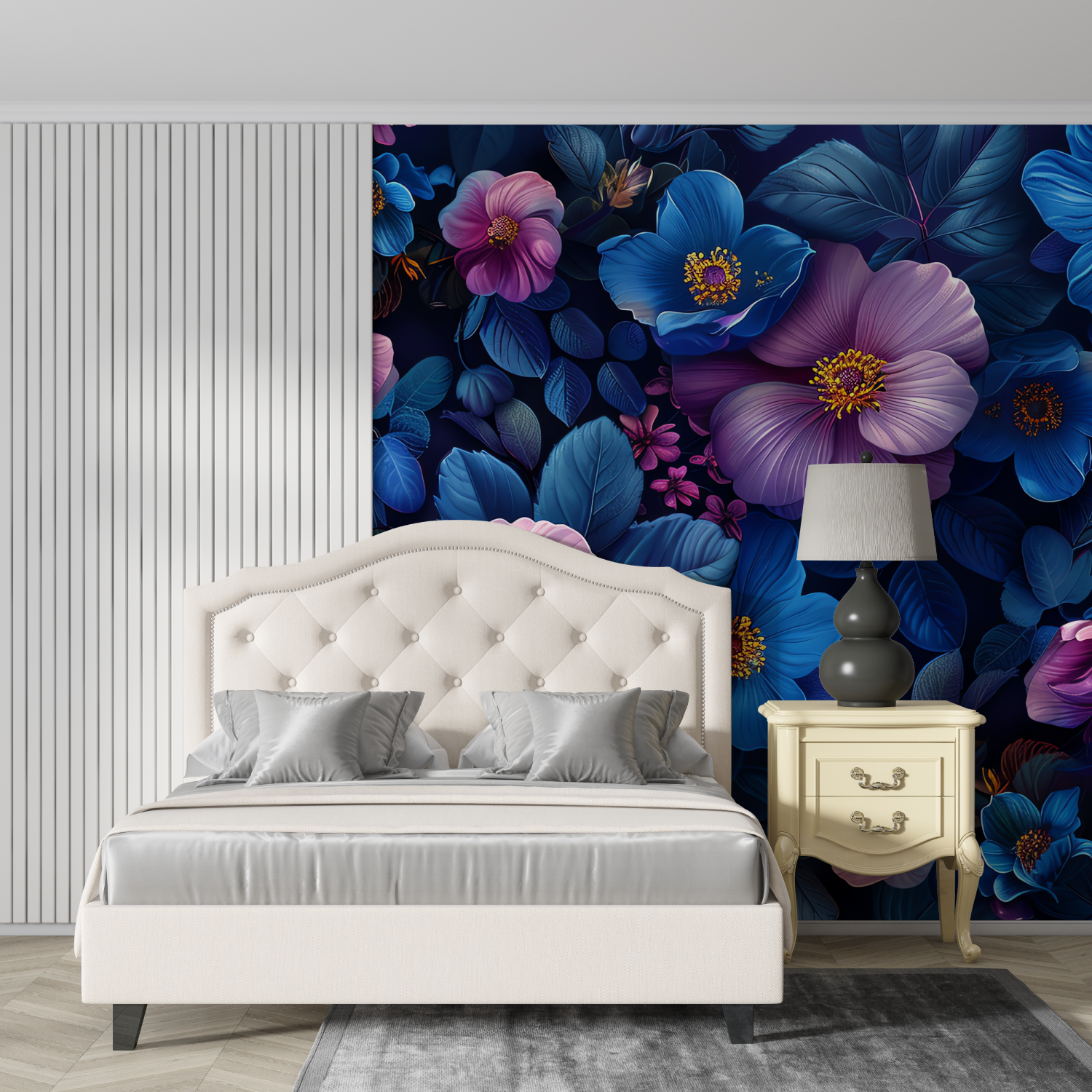 Blue Purple Floral Wallpaper | Murals Wallpaper