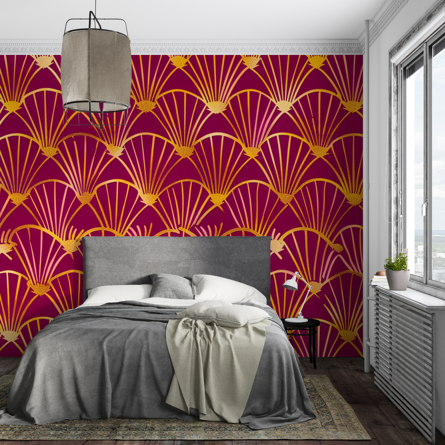 Red Gold Pattern Wallpaper | Murals Wallpaper