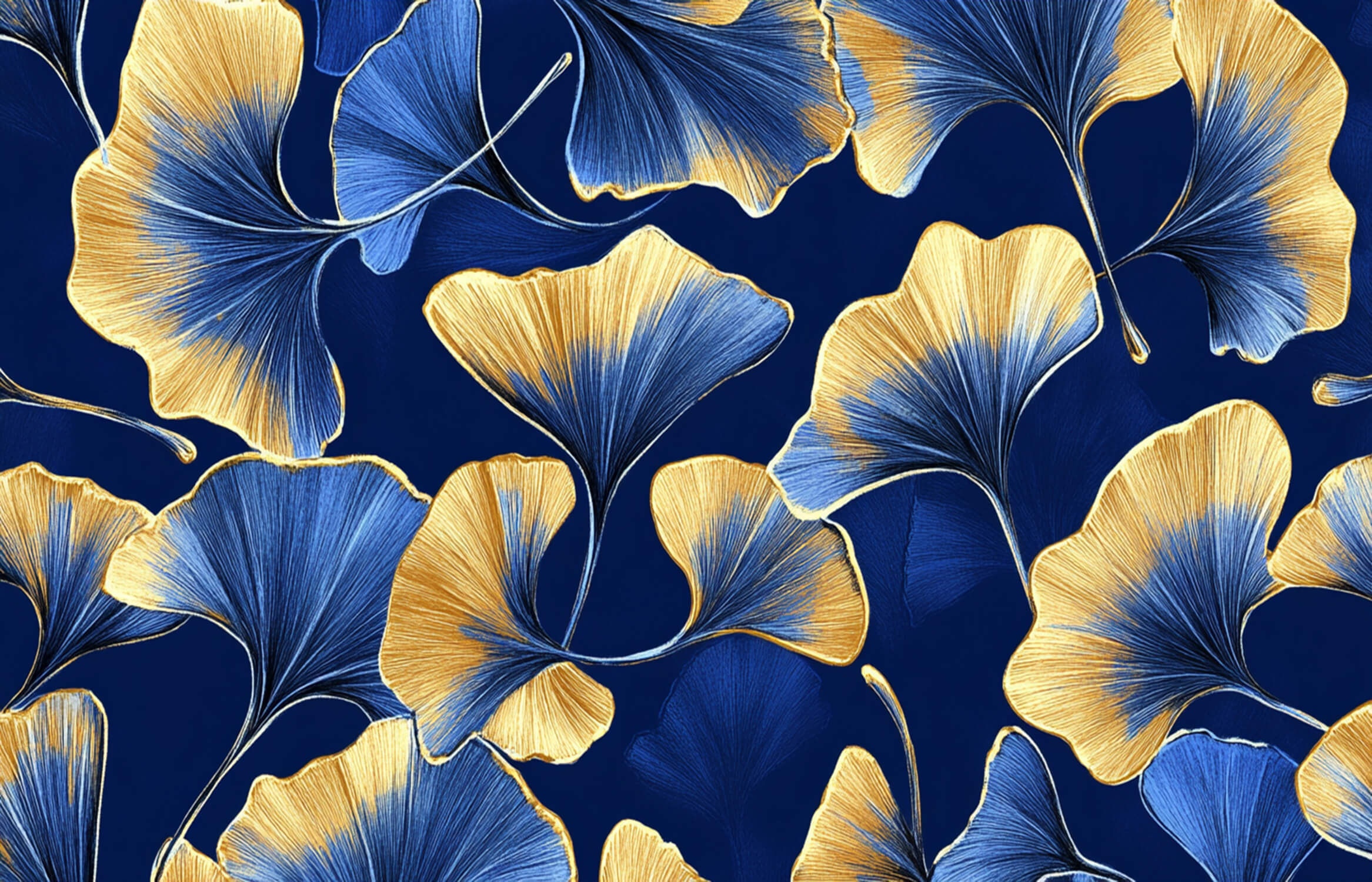 Blue Gecko Gold Art Deco Wallpaper | Murals Wallpaper