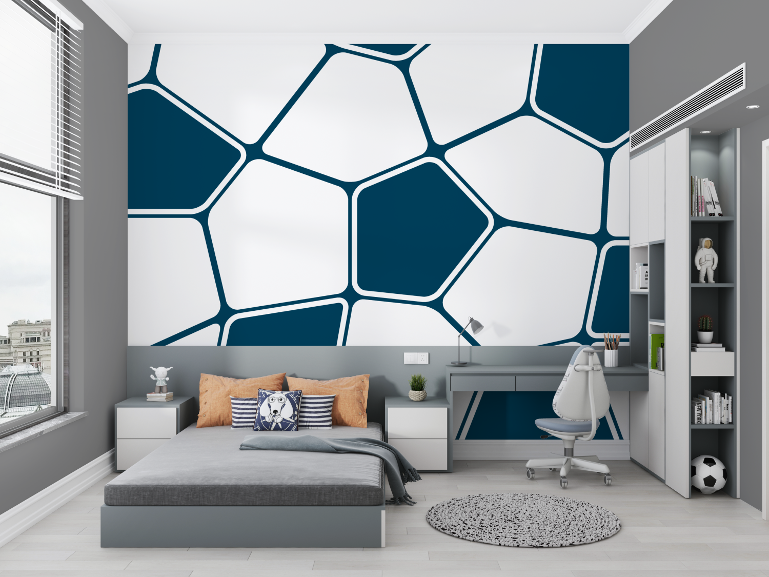 Fußballmuster-Tapete | Wandtapete