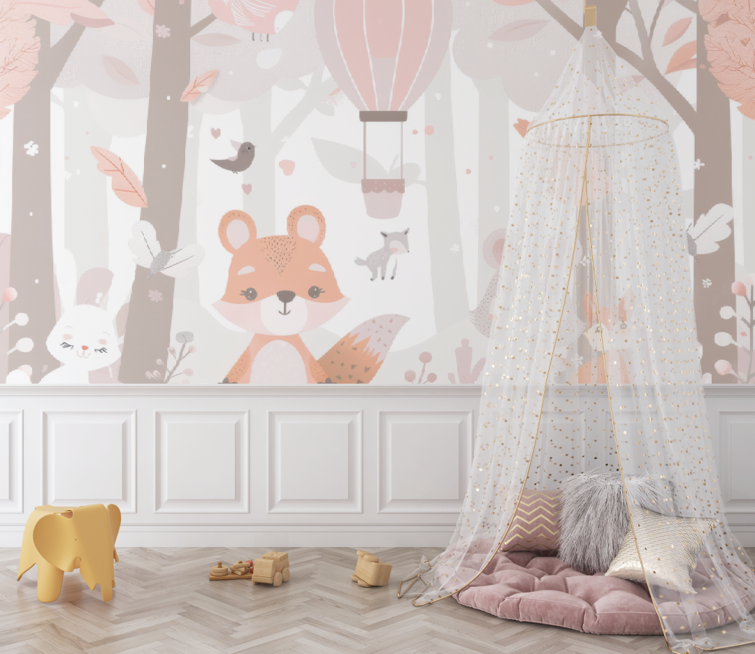 Papiergemälde für Babys, Amis de la forêt, rosa – Baby, Unisex