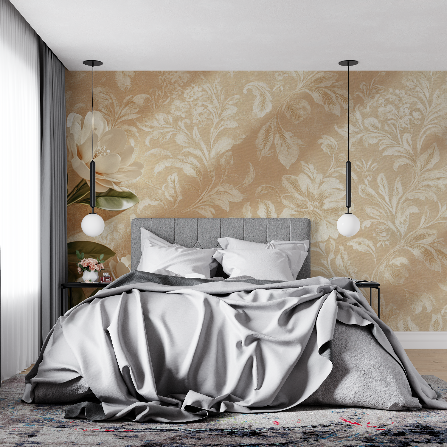 Terracotta Wallpaper with Yellow Ochre Accents | Murals Wallpaper