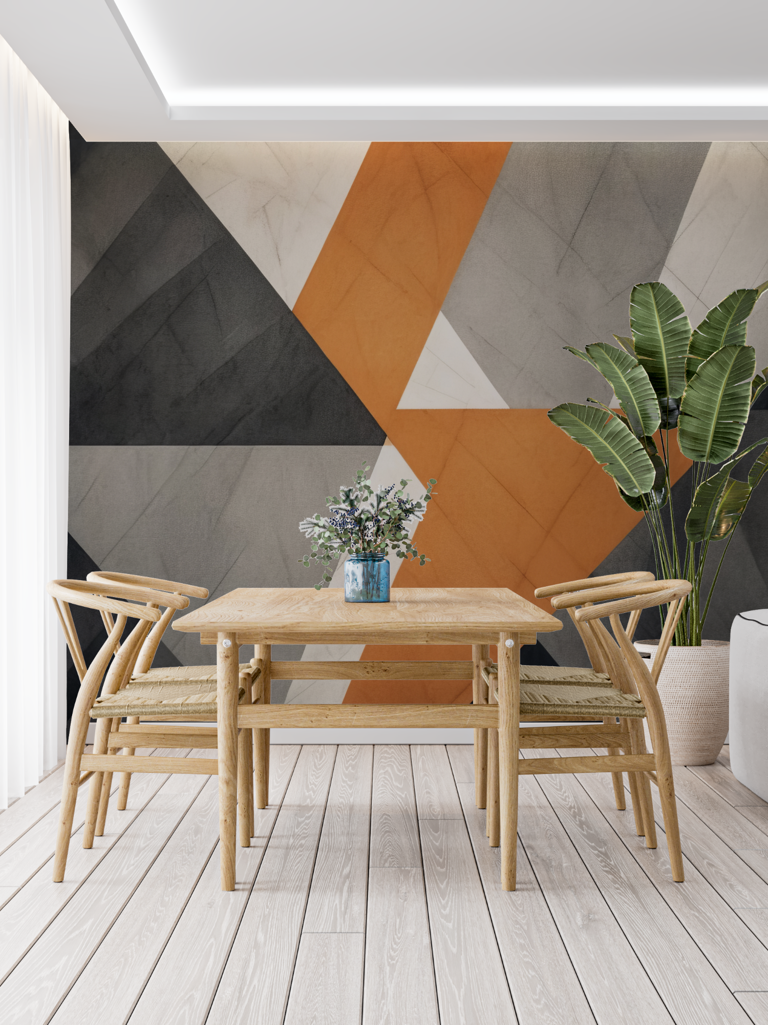 Orange Gray Wallpaper | Murals Wallpaper