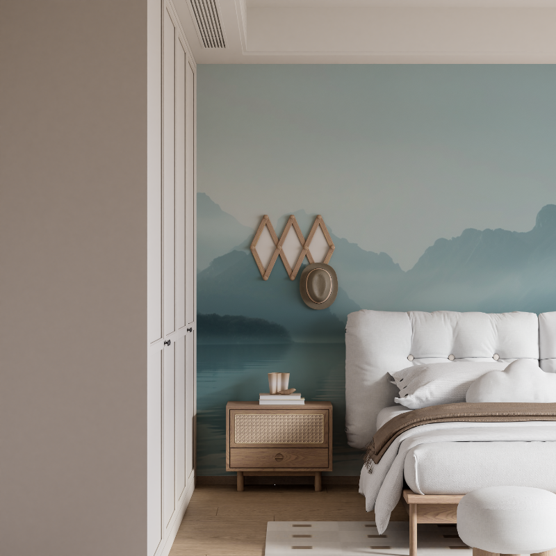 Custom Wallpaper Mountain Lake Mist | Murals Wallpaper