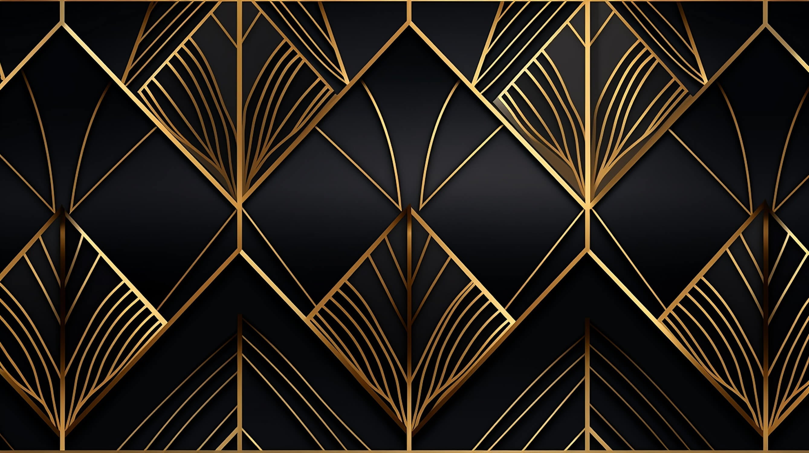 Art Deco Black Gold Geo Wallpaper | Murals Wallpaper