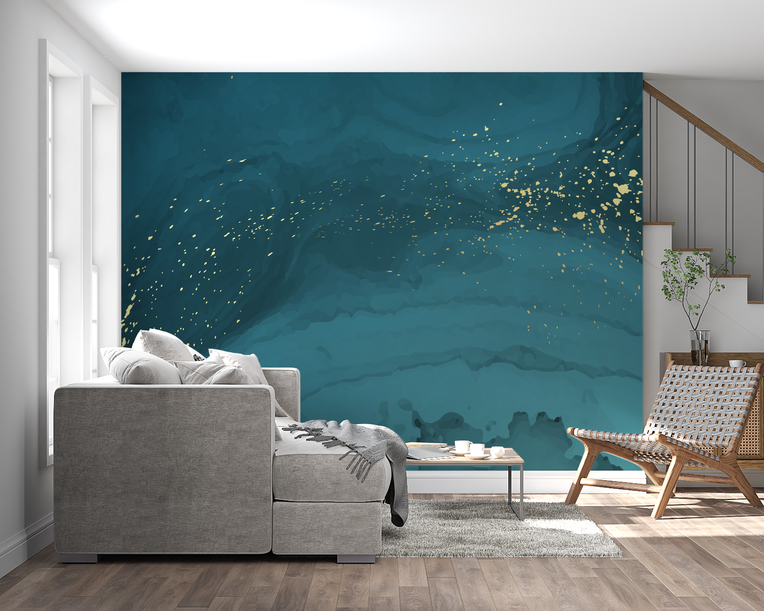 Teal Gold Wallpaper | Murals Wallpaper