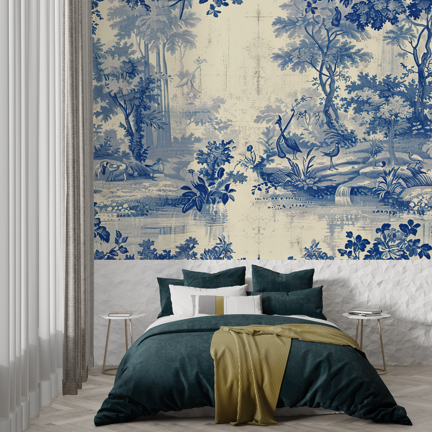 Antique Pond Toile Wallpaper | Murals Wallpaper
