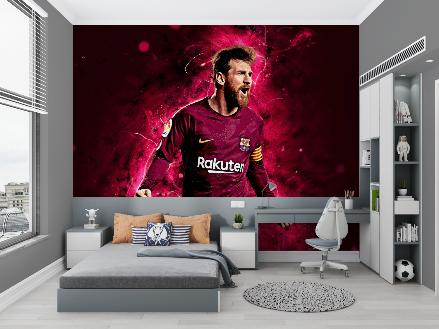 Messi-Hintergrundbild (Rot) | Wandbild