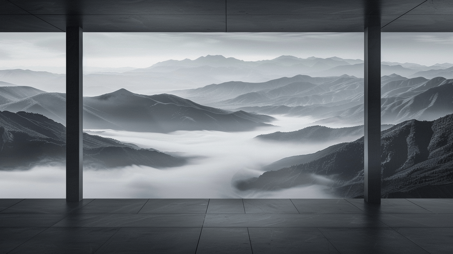 Black and White Nature Panorama Wallpaper | Murals Wallpaper