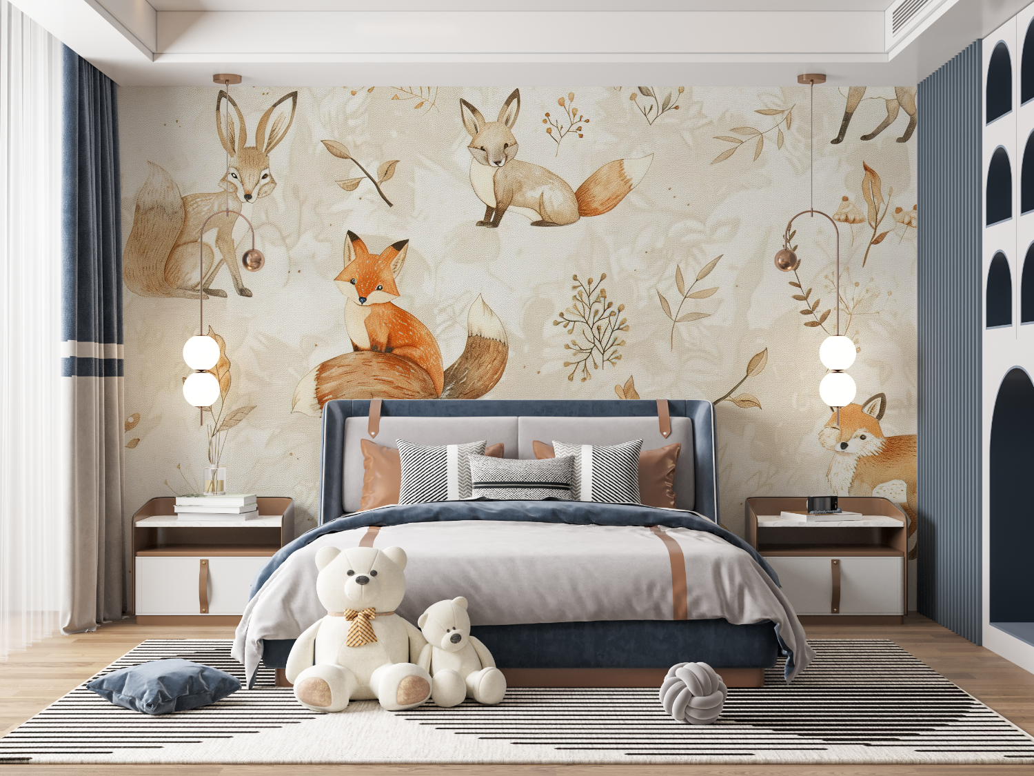 Braune Kindertapete | Wandtapete