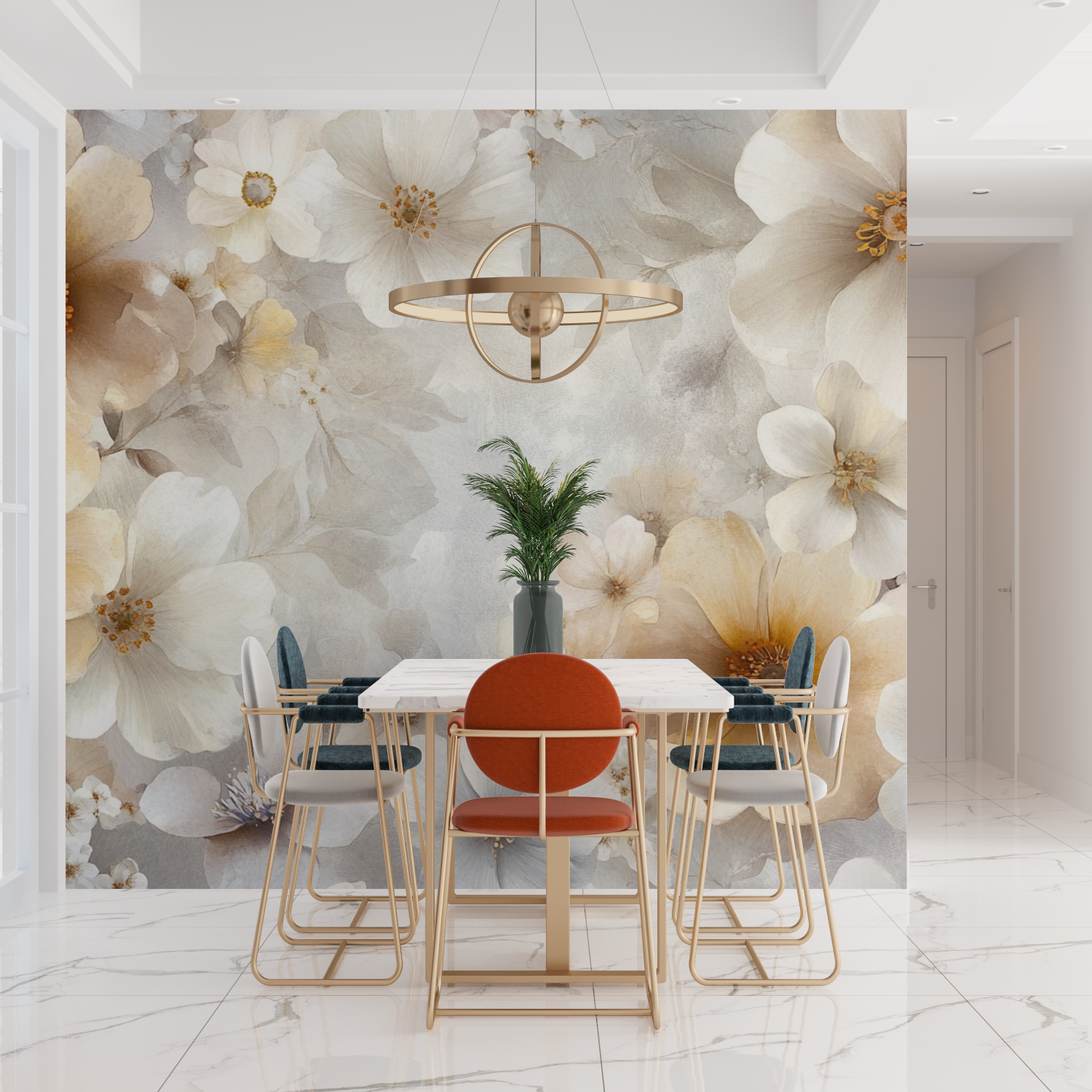 Elegant and Delicate Watercolor Flower Wallpaper | Murals Wallpaper